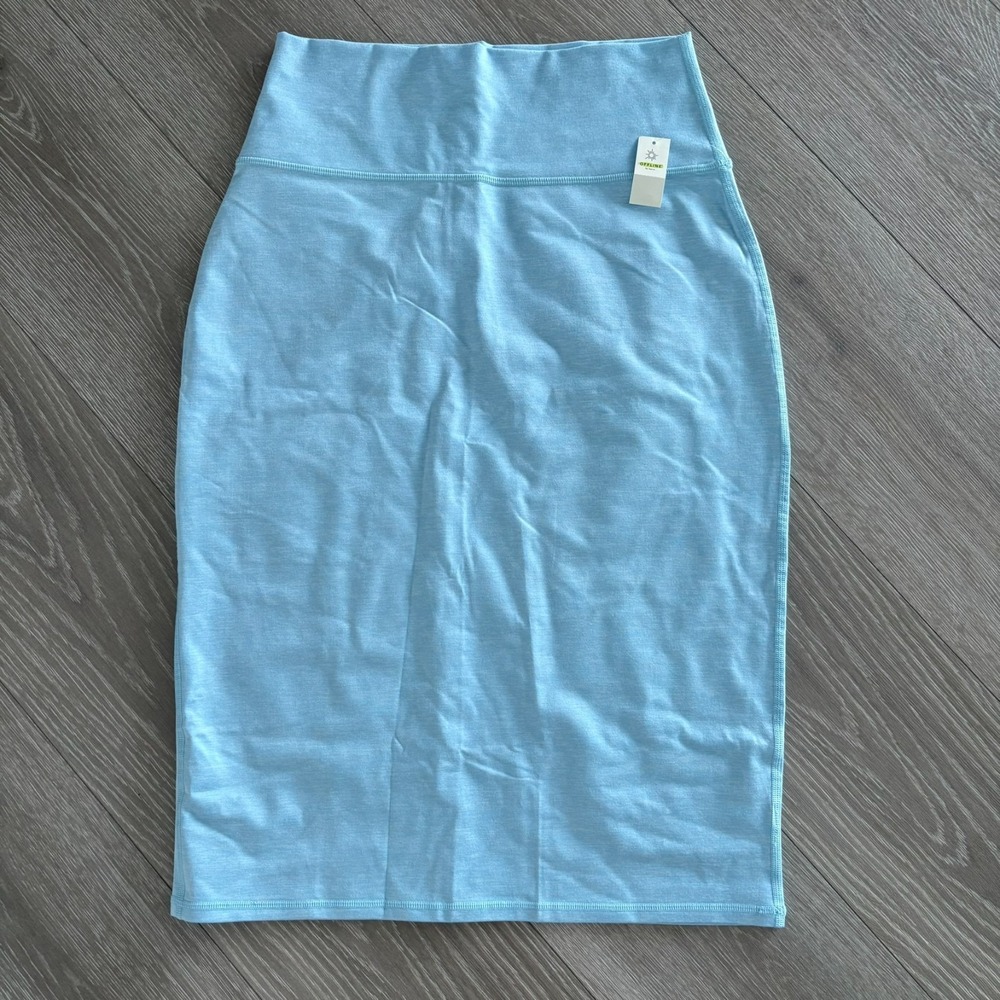 NWT OFFLINE By Aerie Womens Divine Blue Logo The Hugger Midi Pencil Skirt Size M